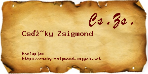 Csáky Zsigmond névjegykártya