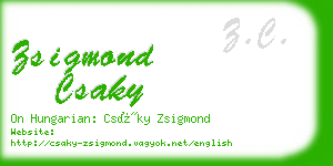 zsigmond csaky business card